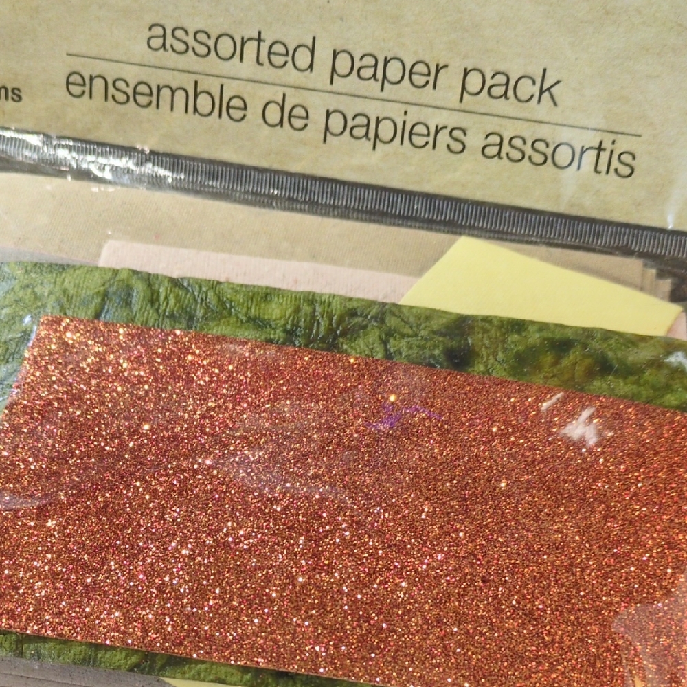 Assorted Paper Pack with Glittering Orange Sheet